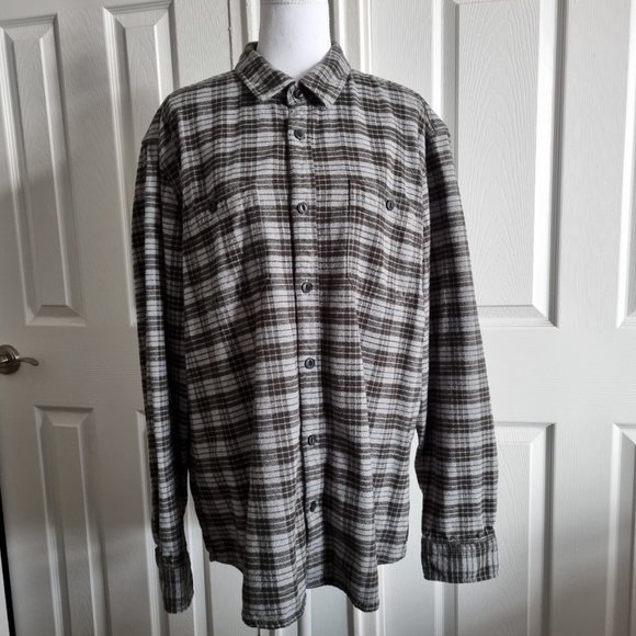 Roots Men's Brushed Cotton Plaid Long Sleeve Shirt Size XL - Picture 6 of 10
